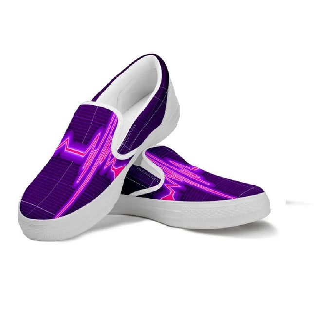 Purple Nurse Cardiogram Slip On Sneakers